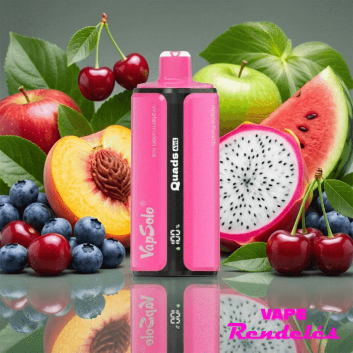 VapSolo Quads 80000 – Apple Peach & Blueberry Watermelon & Dragon Fruit Banana Cherry & Solo#1 2%