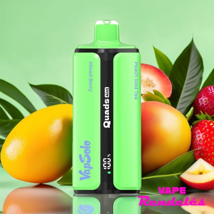 VapSolo Quads 80000 – Mixed Berry & Strawberry Mango & Fresh Fruit Tea #1 & Peach Iced Tea 2%