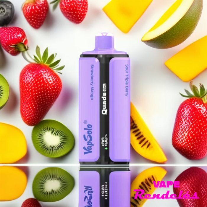 VapSolo Quads 80000 – Strawberry Mango & Blue Razz Lemonade & Vanilla Ice Cream & Sour Triple Berry 5%